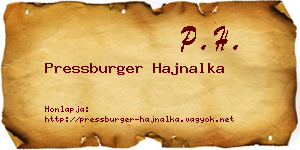 Pressburger Hajnalka névjegykártya